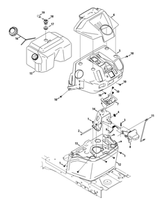 Fuel Tank And Dash Diagram and Parts List for XT2-LX42KH (13APA1CS010-13WPA1CS010)(2015) Cub Cadet Lawn Tractor